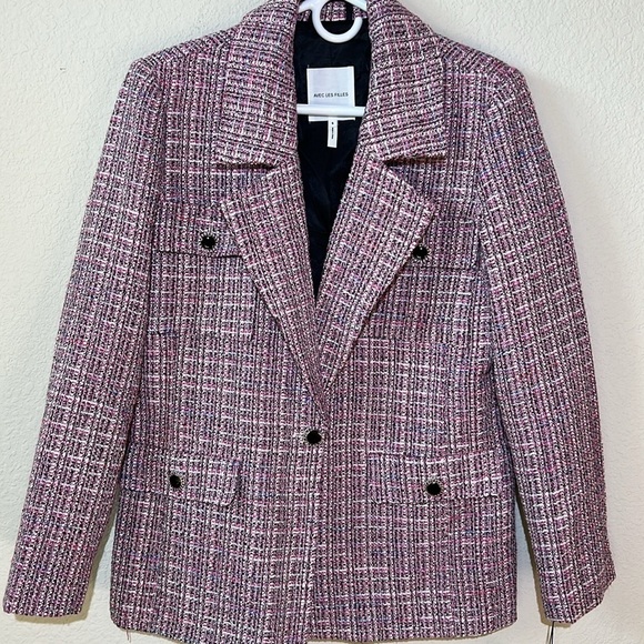 Avec Les Filles Single-Breasted Tweed Blazer Relaxed - Picture 5 of 11